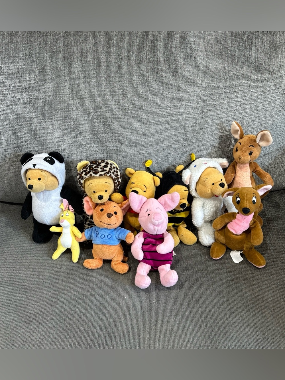 Vintage Disney Winnie The Pooh Bean Bag Plush Kanga Roo Piglet Rabbit